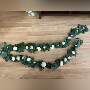2, 6ft greenery and flower garland. Perfect for wedding decor!